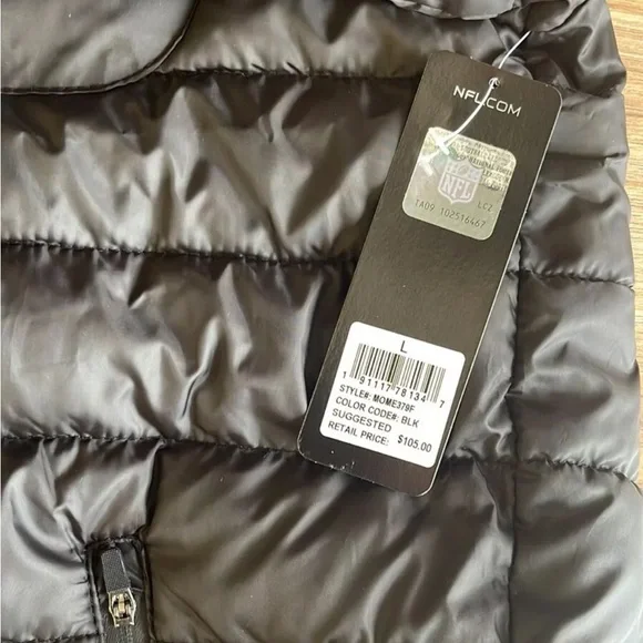 NFL puffer jacket Black New With Tags Size L
